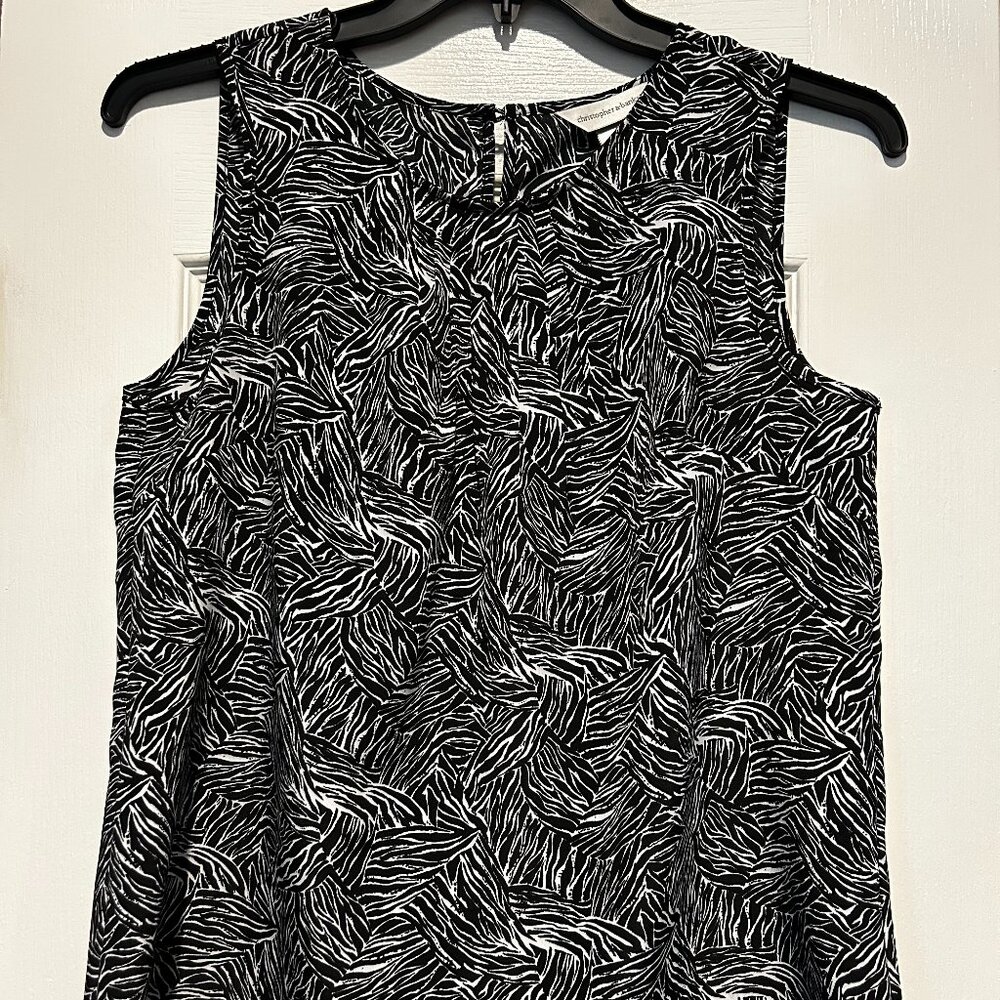 Christopher & Banks Black/White Blouse Size Medium